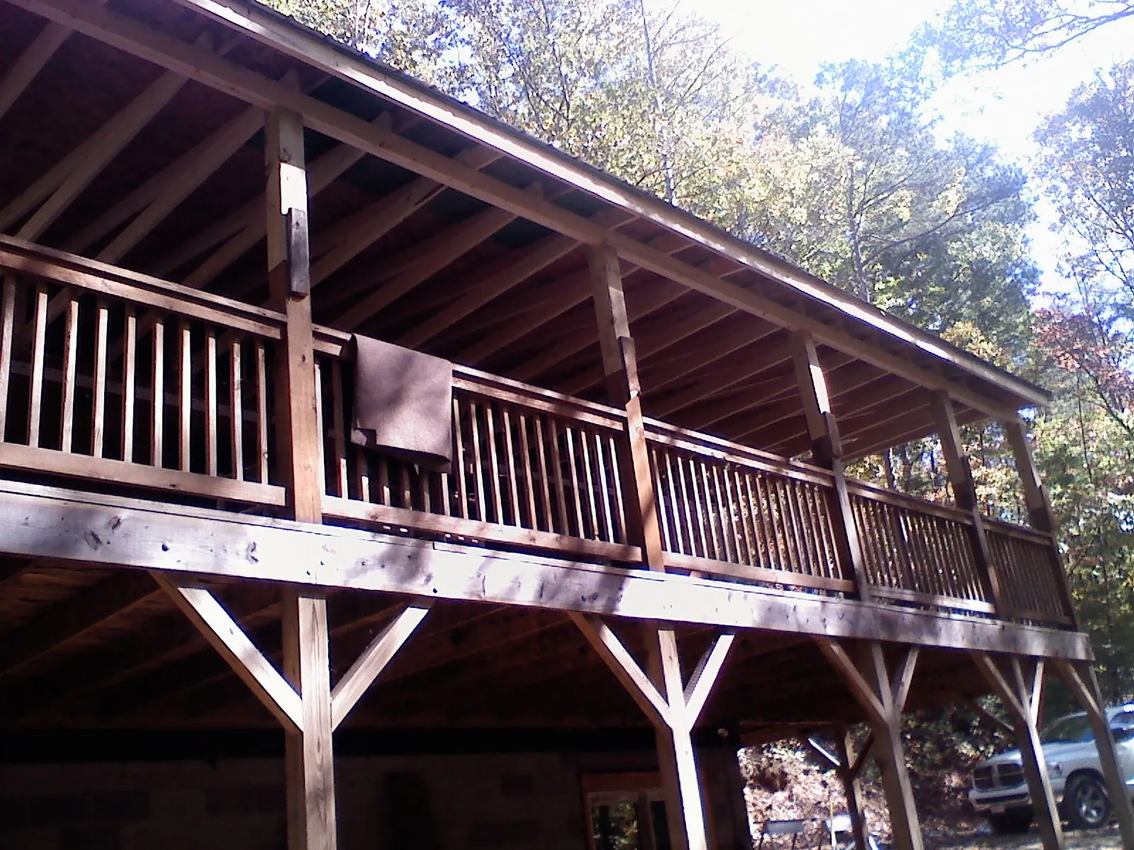 Timber framing under a new elevated porch and deck — Roof Leak Repair in Oldwick by Roofing Brothers